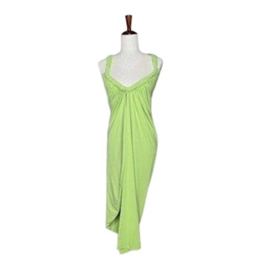 VICI Lime Green Maxi Cover‎ Up Dress Womens Small Crochet Trim Beach Resort